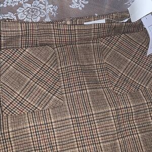 Sage Plaid Mini Skirt in Tan and Black